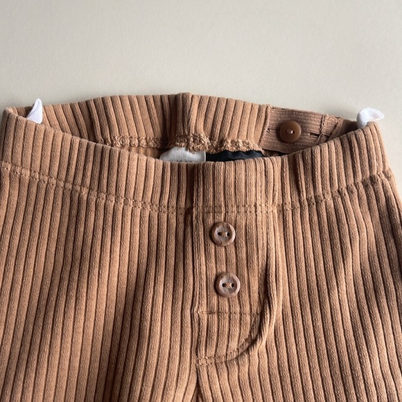 H&M Baby 2 Pack Organic Cotton Brown & Cream Breakfast Print Leggings - Picture 3 of 13